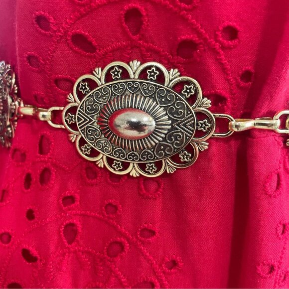Vonmelli Concho Chain Belt Gold Western Cowgirl Boho Festival Y2K NWT - Picture 3 of 7